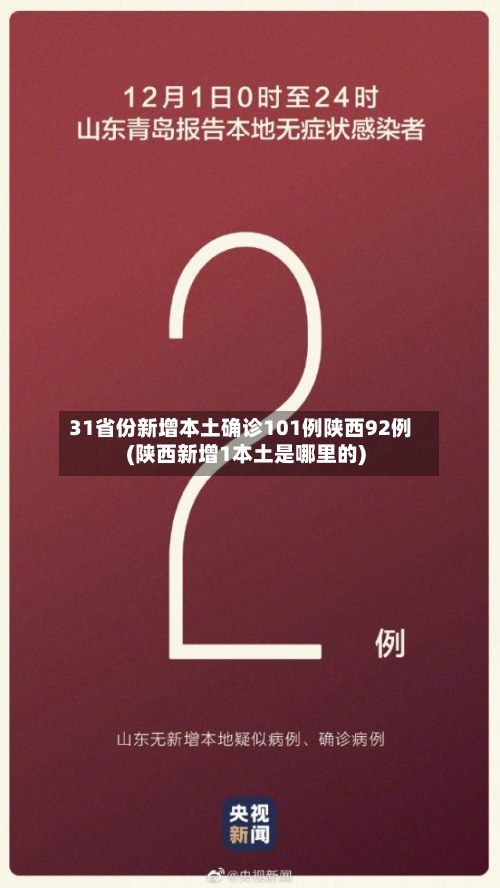 31省份新增本土确诊101例陕西92例(陕西新增1本土是哪里的)-第2张图片