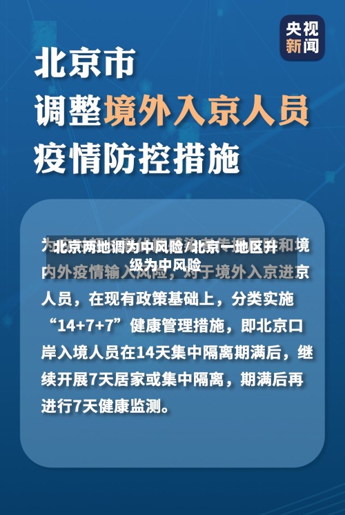 北京两地调为中风险/北京一地区升级为中风险-第2张图片