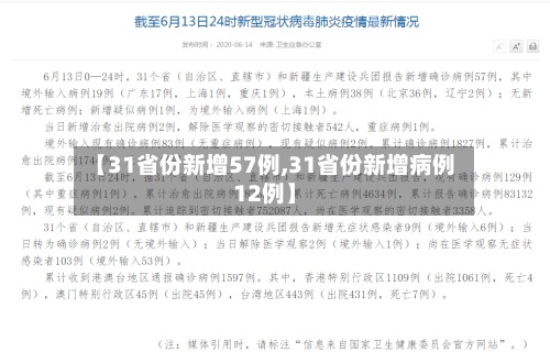 【31省份新增57例,31省份新增病例12例】