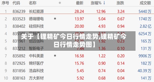 关于【锂精矿今日行情走势,锂精矿今日行情走势图】-第2张图片
