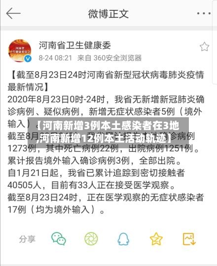 【河南新增3例本土感染者在3地,河南新增12例本土活动轨迹】