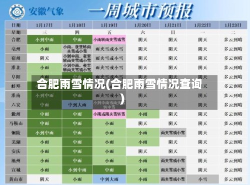 合肥雨雪情况(合肥雨雪情况查询)