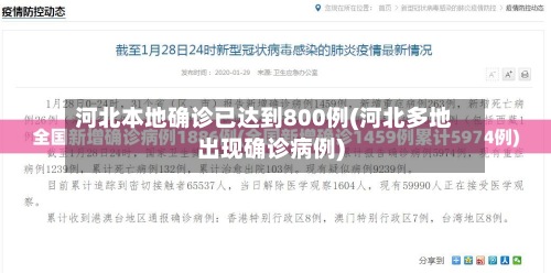 河北本地确诊已达到800例(河北多地出现确诊病例)-第2张图片