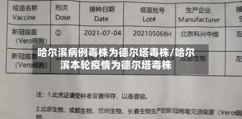 哈尔滨病例毒株为德尔塔毒株/哈尔滨本轮疫情为德尔塔毒株