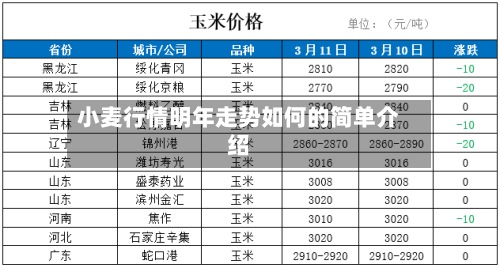小麦行情明年走势如何的简单介绍