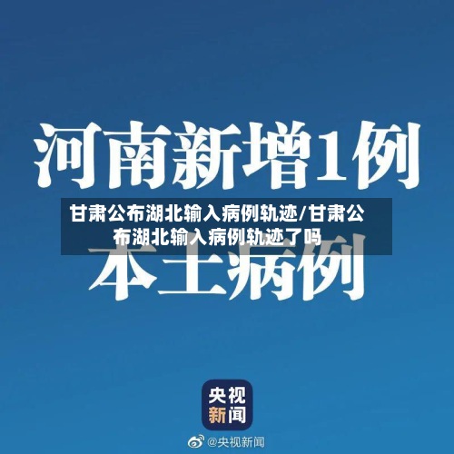甘肃公布湖北输入病例轨迹/甘肃公布湖北输入病例轨迹了吗-第3张图片