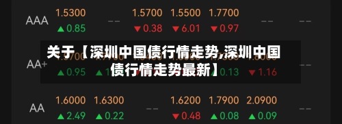 关于【深圳中国债行情走势,深圳中国债行情走势最新】-第2张图片