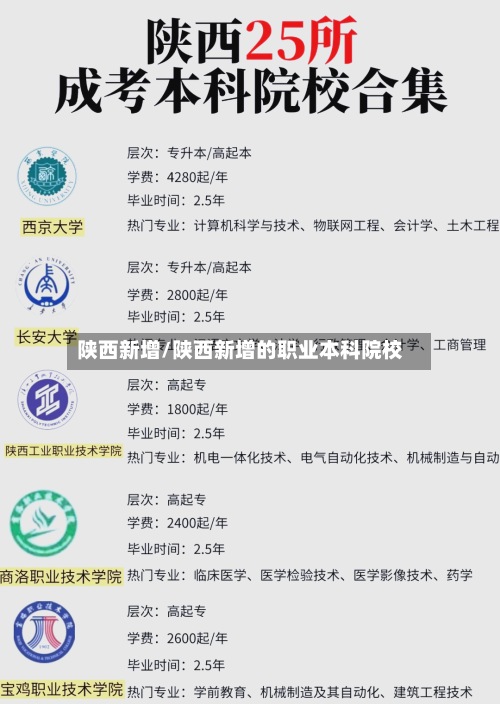 陕西新增/陕西新增的职业本科院校-第2张图片