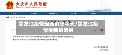 黑龙江疫情最新消息今天/黑龙江疫情最新的消息-第2张图片