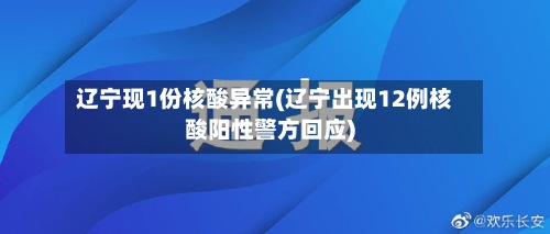辽宁现1份核酸异常(辽宁出现12例核酸阳性警方回应)