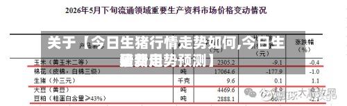 关于【今日生猪行情走势如何,今日生猪费用最新走势预测】