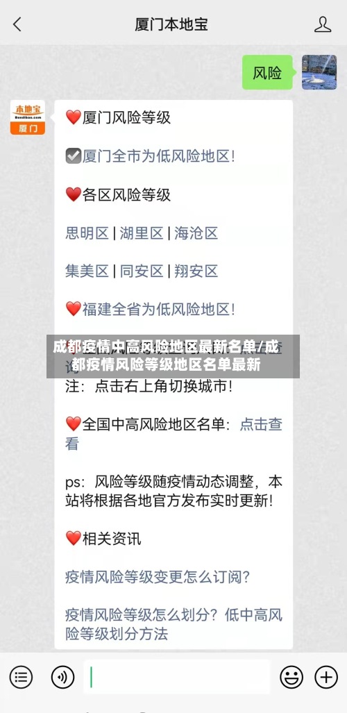 成都疫情中高风险地区最新名单/成都疫情风险等级地区名单最新-第3张图片
