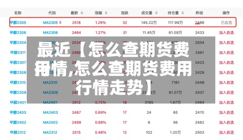 最近【怎么查期货费用行情,怎么查期货费用行情走势】-第2张图片