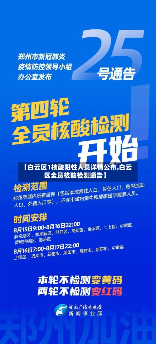 【白云区1核酸阳性人员详情公布,白云区全员核酸检测通告】