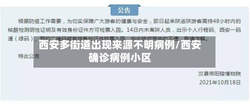 西安多街道出现来源不明病例/西安确诊病例小区